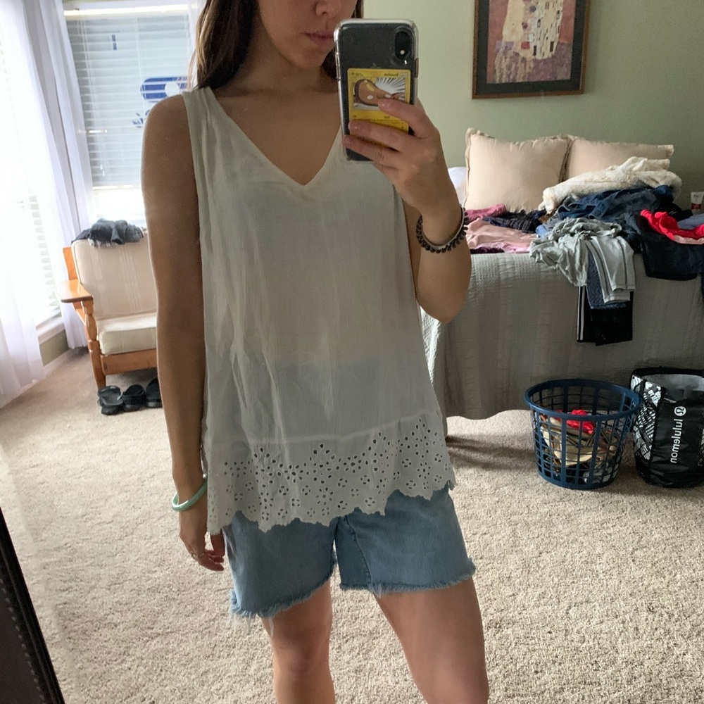 Lightweight white tank top